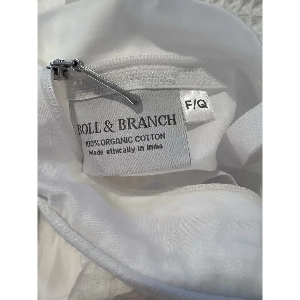 BOLL & BRANCH Waffle Weave Duvet Set W/shams Full/Queen White Organic Cotton NEW